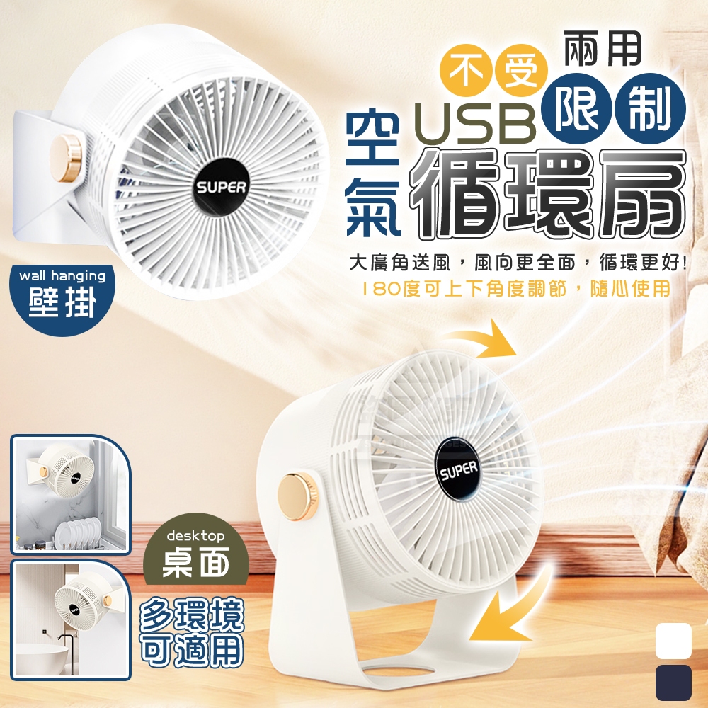 不受限制USB壁掛桌面兩用空氣循環扇